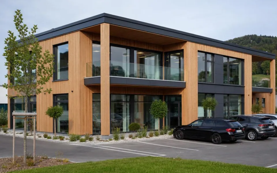 Bürogebäude in Holz-Hybrid-Bauweise als Gewerbe-Fertigbau in Österreich – Fixpreis-Projekt 2026 Bürogebäude in Holz-Hybrid-Bauweise als Gewerbe-Fertigbau in Österreich – Fixpreis-Projekt 2026